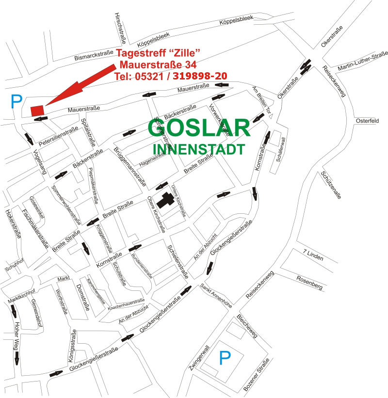  Plan von Goslar mit Standort Zille